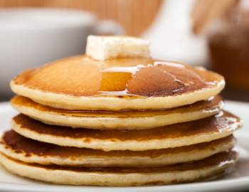 A plate of pancakes at a local brunch spot