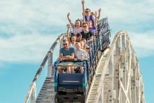 Family on a roller coaster