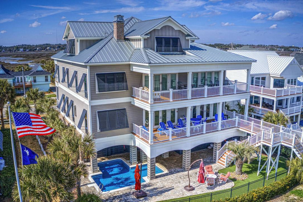 beach vacation rental house with pool