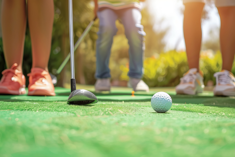 putt putt golf ball on course