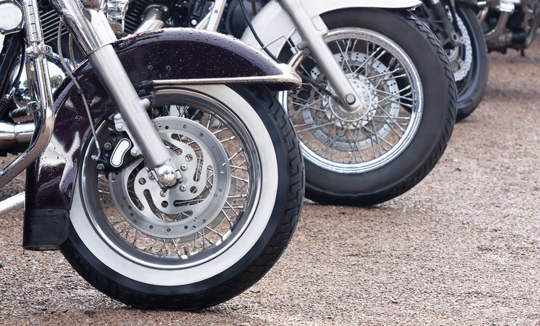 Motorcycles lined up