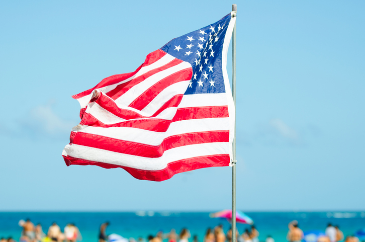 People celebrate Memorial Day on the beach