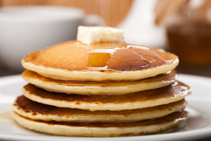 A plate of pancakes at a local brunch spot